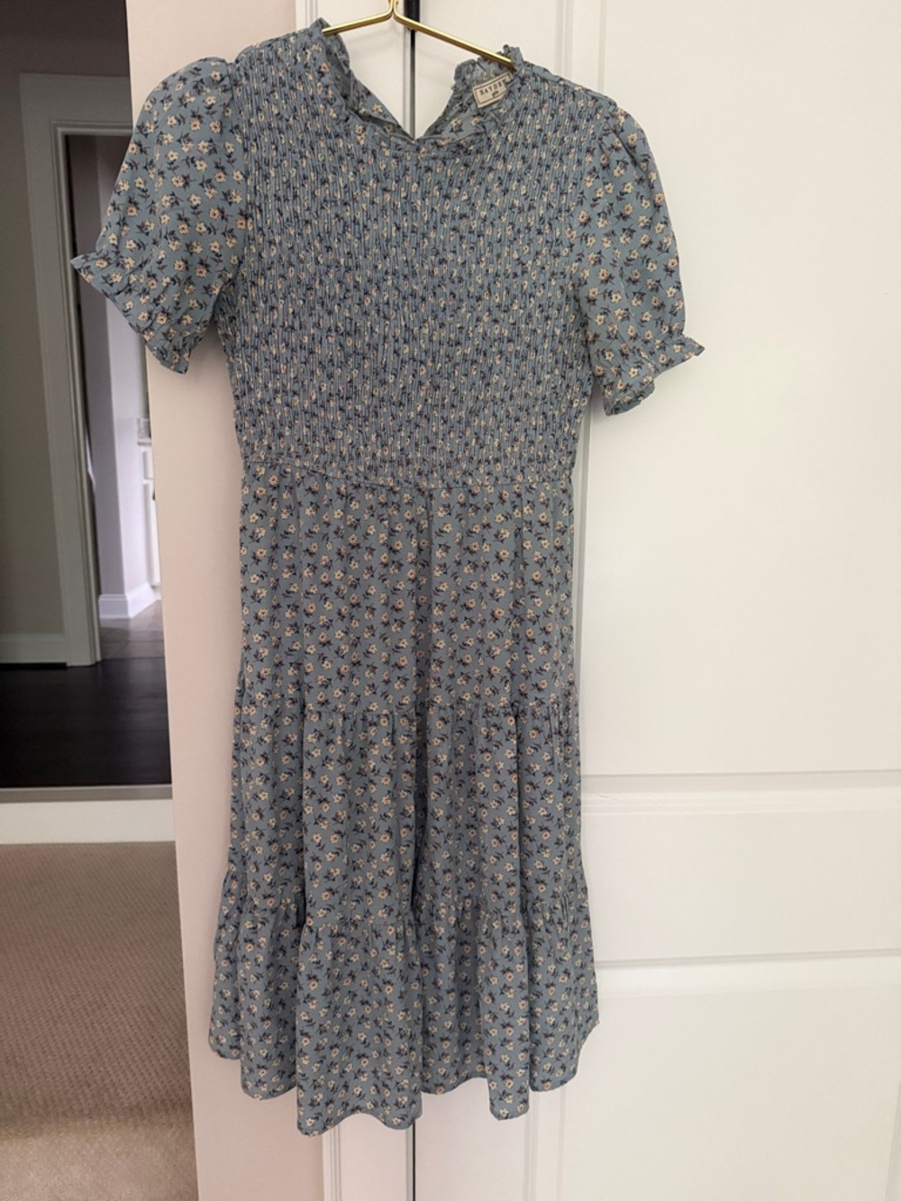 Hayden Girls Blue Floral Smocked Midi Dress
